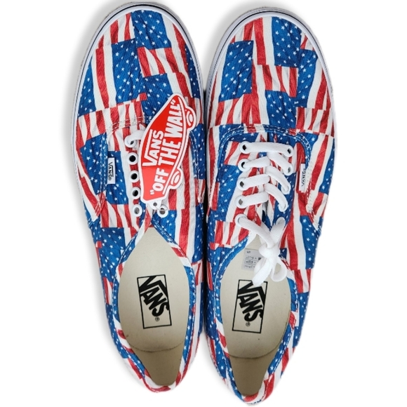 Authentic Vans  Stars Stripes American Flags Mens 11.5 3053 - Picture 2 of 10
